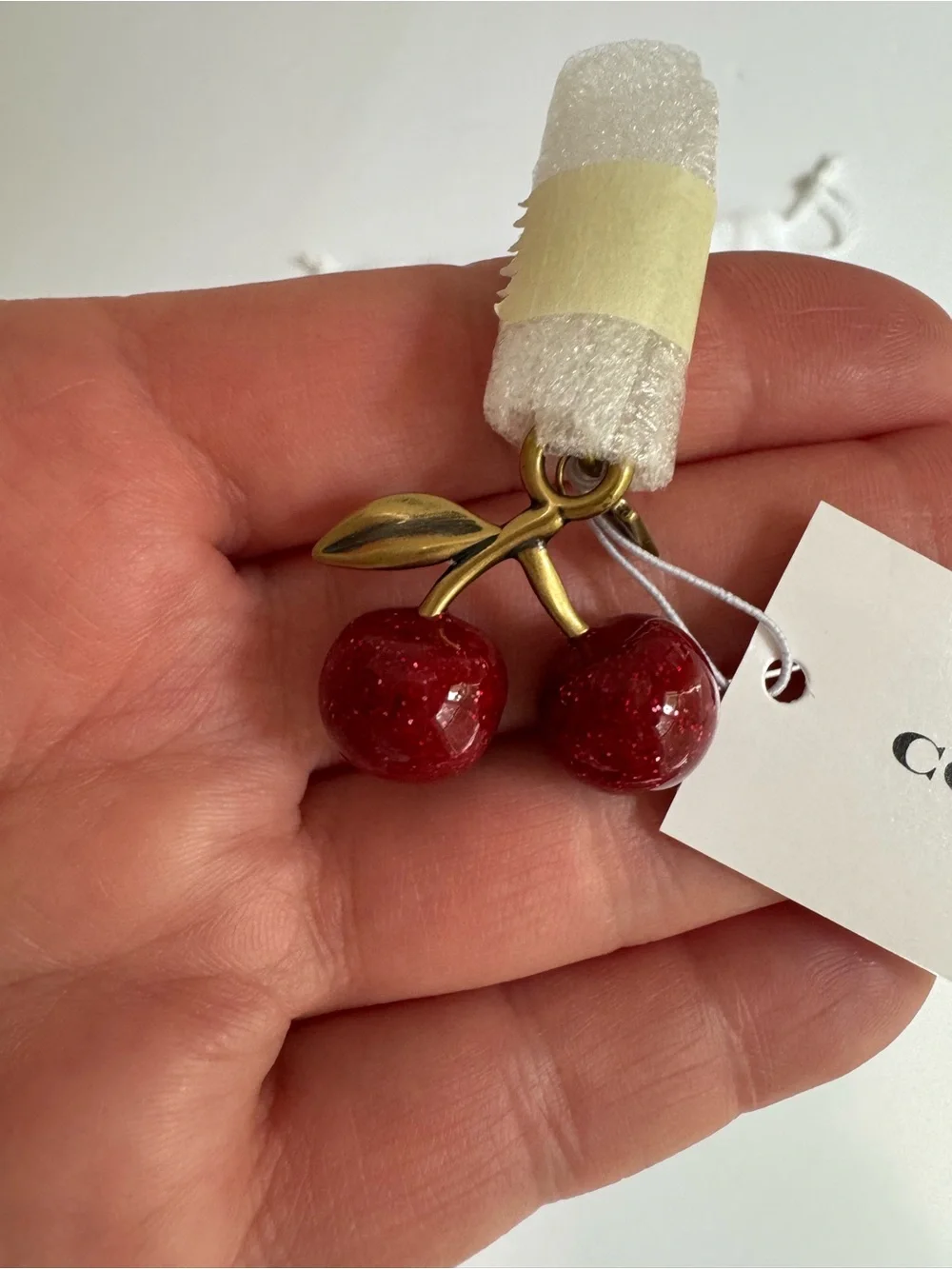 Coach CCX77 DIY Cherry Charm Brass Red Apple NWT Dust Bag